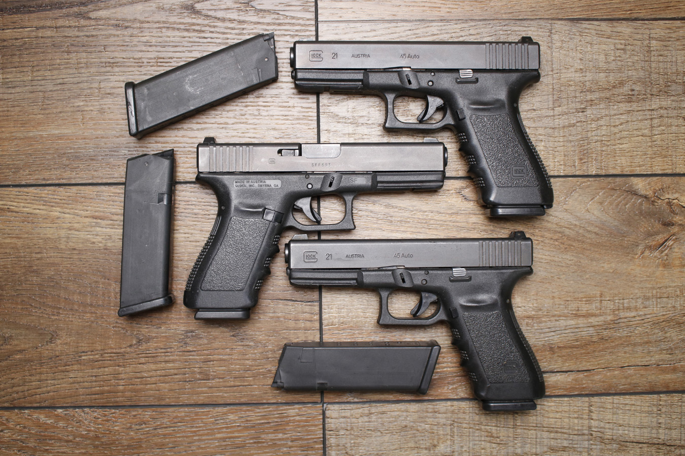 GLOCK 21SF Gen3 45 ACP Police Trade-in Pistols (Good Condition